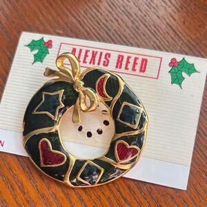 Alexis Reed Holiday Wreath Brooch